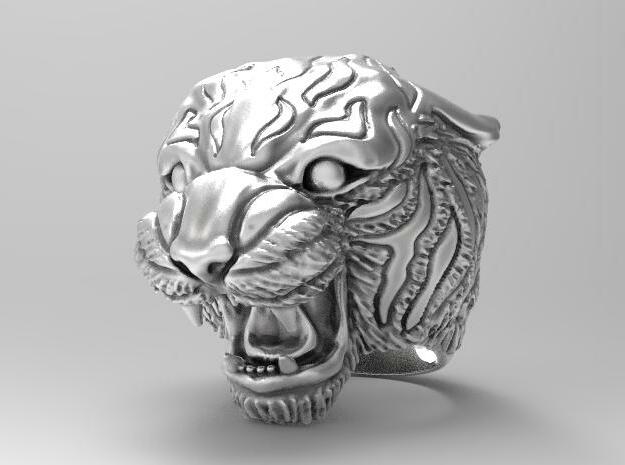 Tiger ring size 11 in Antique Silver