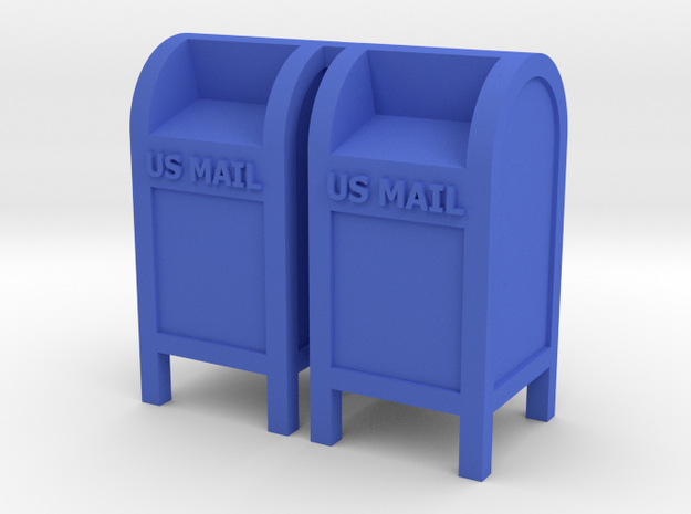 Mail Box - 'O' 48:1 Scale (2) in Blue Processed Versatile Plastic