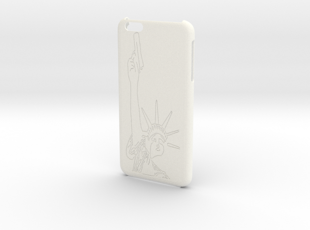 iPhone 6+ Plus - Lady Liberty Case in White Processed Versatile Plastic