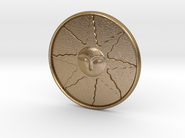 Sunlight Medal in Polished Gold Steel