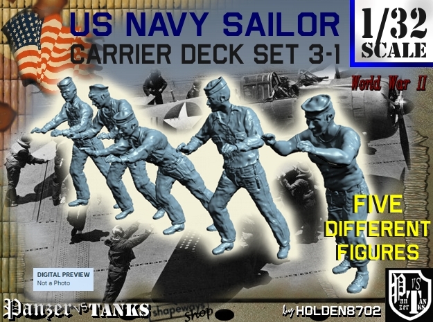 1-32 US Navy Carrier Deck Set 3-1 in Tan Fine Detail Plastic