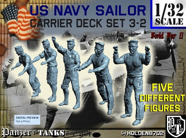 1-32 US Navy Carrier Deck Set 3-2 in Tan Fine Detail Plastic
