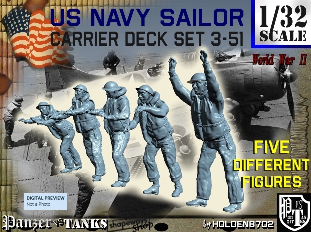 1-32 US Navy Carrier Deck Set 3-51 in Tan Fine Detail Plastic