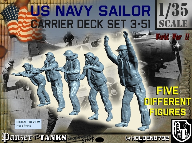 1-35 US Navy Carrier Deck Set 3-51 in Tan Fine Detail Plastic