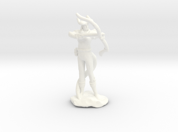 Tiefling Ranger with Bow in White Processed Versatile Plastic