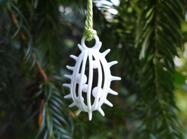 Tetrahymena Ornament - Science Gift in White Processed Versatile Plastic