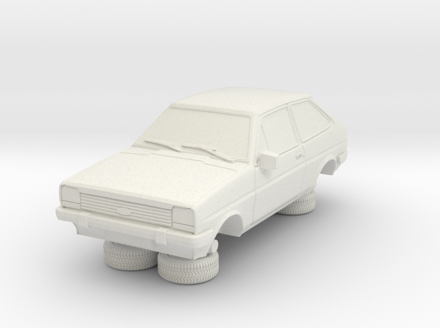 1-87 Ford Fiesta Mk1 Standard in White Natural Versatile Plastic