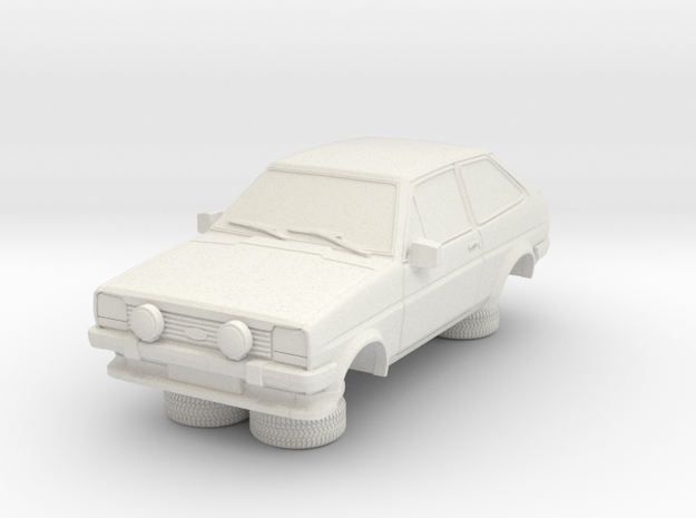 1-87 Ford Fiesta Mk1 Super Sport in White Natural Versatile Plastic