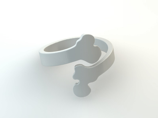 Crossed Bone Ring Size 6.75 in White Natural Versatile Plastic