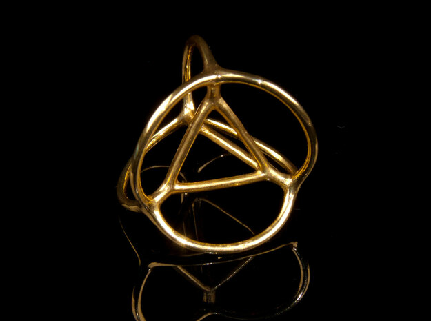 Soap Bubble Tetrahedron in Polished Brass: Small