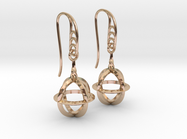 Sphere Cage (vane Hooks) in 14k Rose Gold Plated Brass