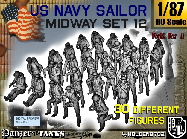 1-87 US Navy MIDWAY Set 12 in Tan Fine Detail Plastic