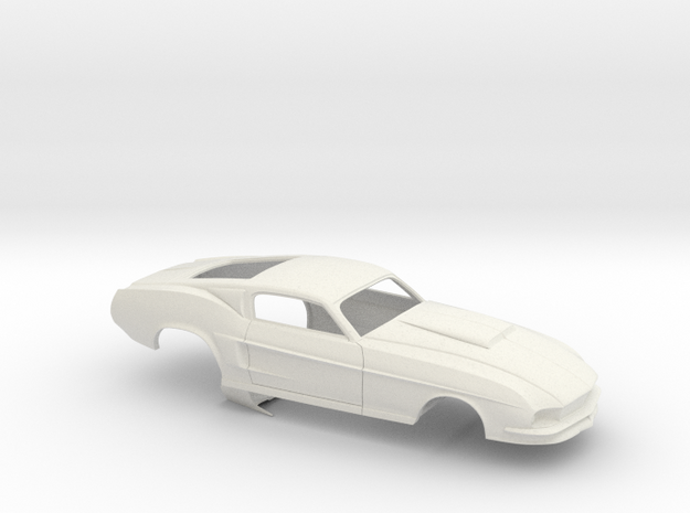 1/8 67 Pro Mod Mustang GT Stock Scoop in White Natural Versatile Plastic