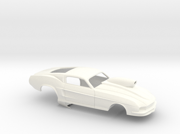 1/32 67 Pro Mod Mustang GT W Snorkel Scoop in White Processed Versatile Plastic