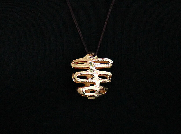 Agu Pendant (#2401) in Polished Gold Steel