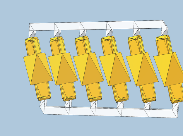 Yellow-6-hypershort-sprued in Yellow Processed Versatile Plastic