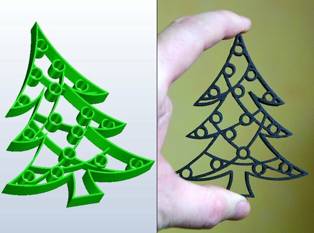 Christmas Tree Cookie Cutter (3 layers, 10 mm) in White Natural Versatile Plastic