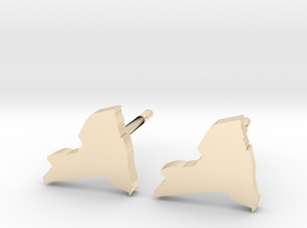 New York State Earrings, post style in 14k Gold Plated Brass