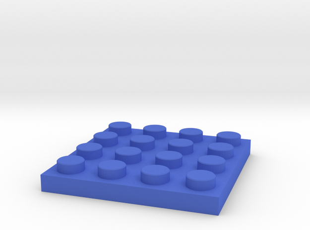 Toy Brick flat 4x4 in Blue Processed Versatile Plastic