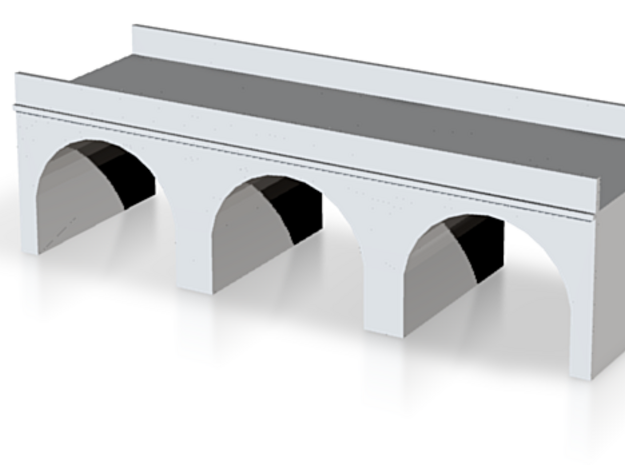 (1:450) Triple Arch Double Track 60mm Bridge in Tan Fine Detail Plastic