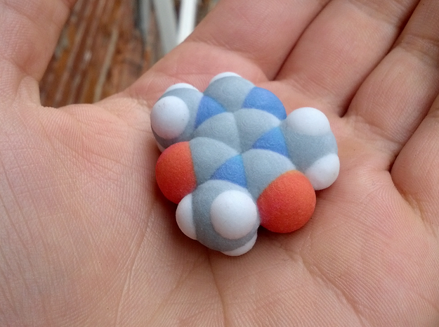 Caffeine molecule (x40,000,000, 1A = 4mm) in Full Color Sandstone