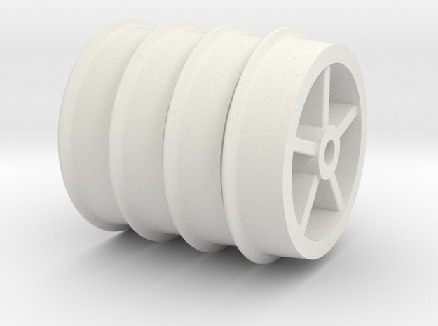 Tub Wheels Set in White Natural Versatile Plastic