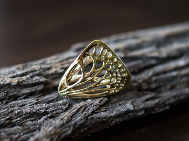 Butterfly Ring [ Size 8 ] in Polished Brass