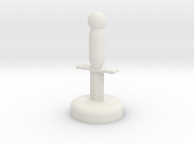 Chess Pawn in White Natural Versatile Plastic