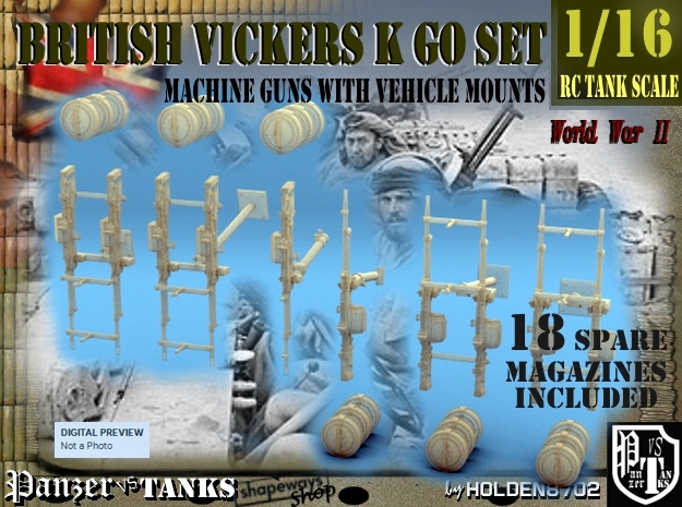 1-16 Vickers K GO TWO SETS in Tan Fine Detail Plastic