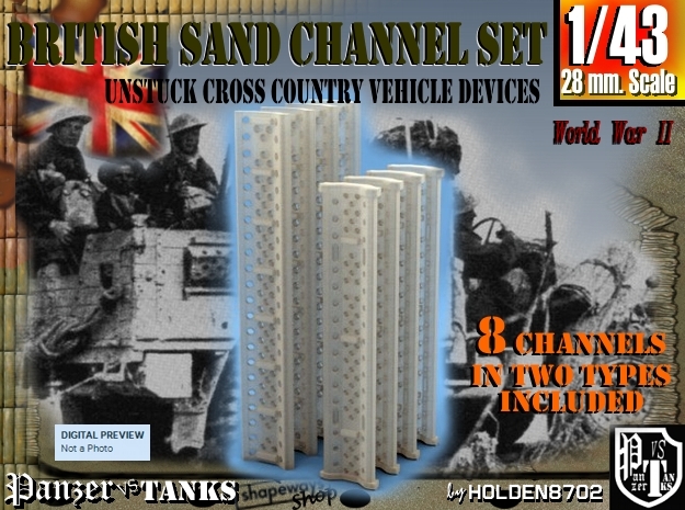 1-43 British Sand Channel Set in Tan Fine Detail Plastic