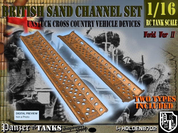 1-16 British Sand Channel Two Types in White Natural Versatile Plastic