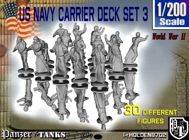 1-200 US Navy Carrier Deck Set 3 in Clear Ultra Fine Detail Plastic