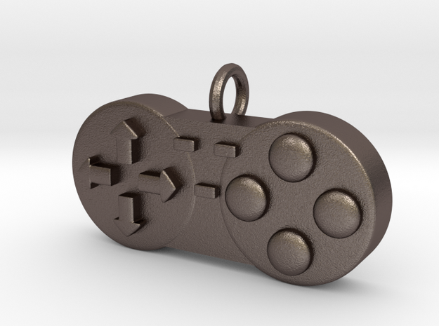 Controller Charm in Polished Bronzed Silver Steel