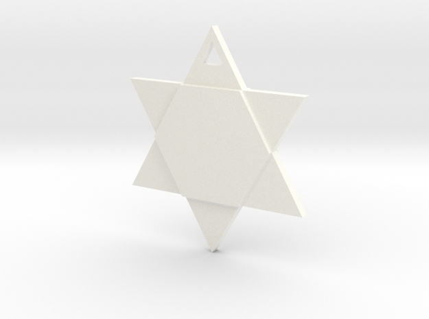 Star of David - Simple in White Processed Versatile Plastic