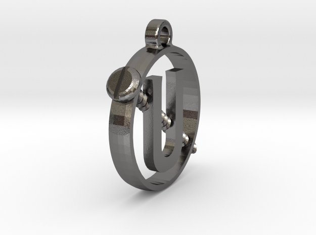 Ghostbusters - Mini Holtzmann Screw U Pendant in Polished Nickel Steel