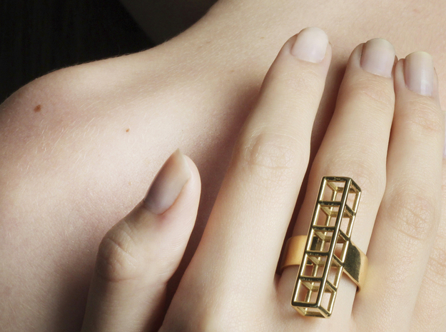 STRUCTURE Nº 4  RING in 14k Gold Plated Brass: 7 / 54