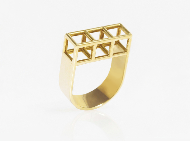 STRUCTURE Nº 3 RING in 14k Gold Plated Brass: 7 / 54