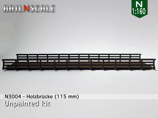 Autobrücke 115 mm (N 1:160 / TT 1:120) in White Natural Versatile Plastic