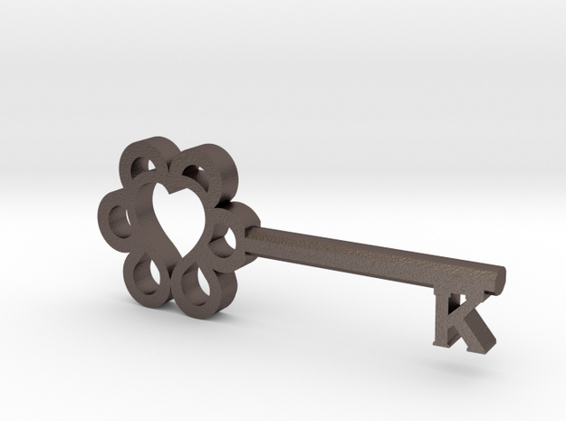 Keys to Kindness Key Pendant in Polished Bronzed Silver Steel