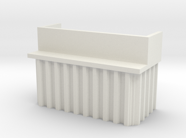 N Scale Bridge Abutment Sheet Piling (H55 W80) in White Natural Versatile Plastic
