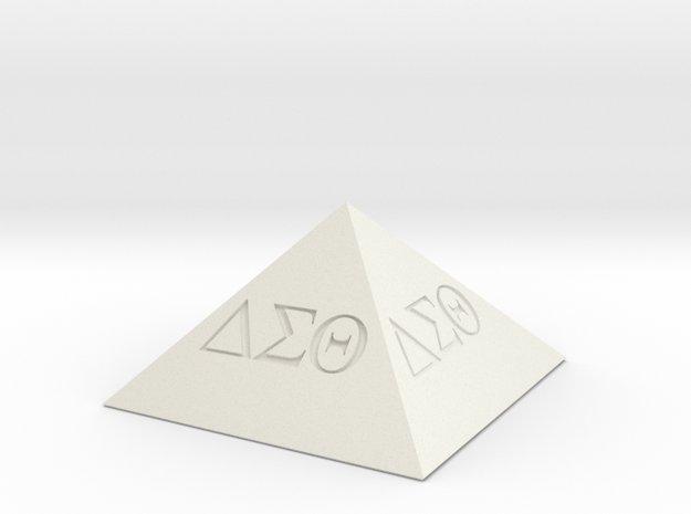 Delta Sigma Theta Decorative Pyramid in White Natural Versatile Plastic