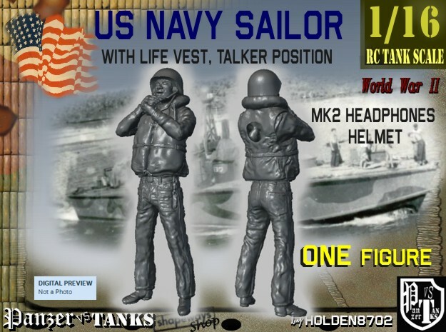 1-16 USN Sailor Headph MK2 in White Natural Versatile Plastic