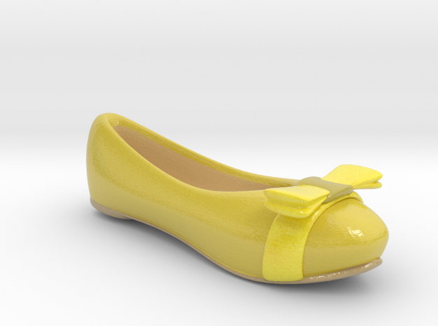 Yellow Flat Shoe / Pumps in Glossy Full Color Sandstone