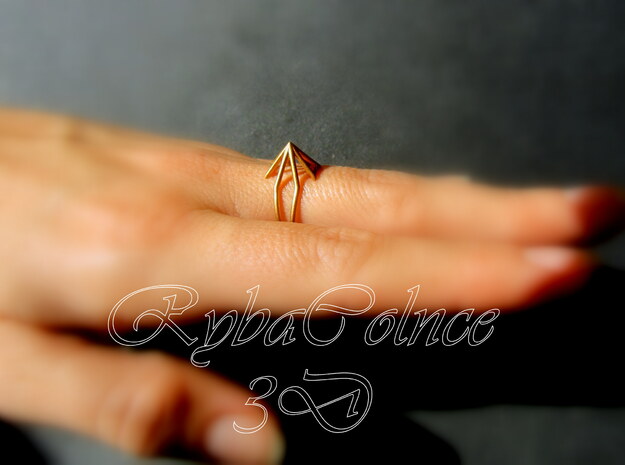 Ring  The Pyramid 7 US ( 17.35 mm) in Polished Gold Steel