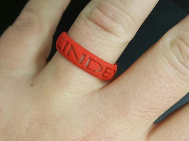 Linden Eagles Ring  in Red Processed Versatile Plastic: Extra Large