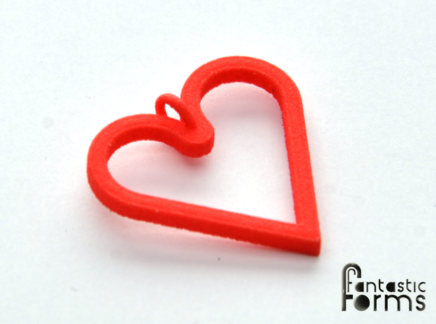 Pendant 'Heart' in Red Processed Versatile Plastic