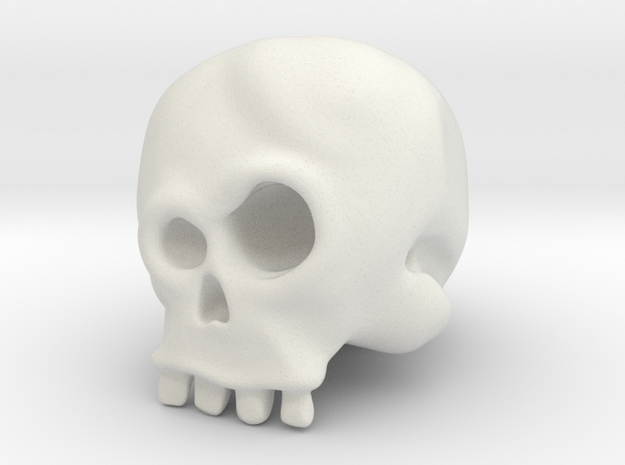 Skull Bob in White Natural Versatile Plastic