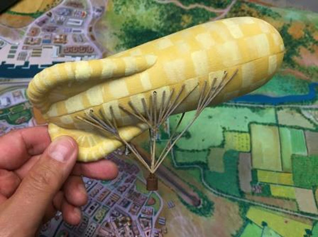 Caquot Type M Observation Balloon in White Natural Versatile Plastic: 1:144