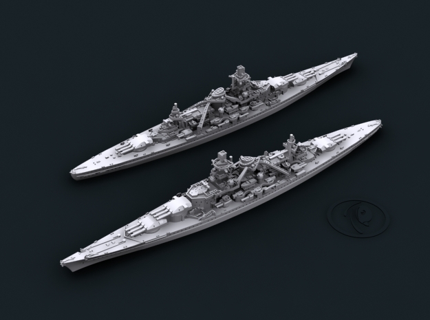 KM BC Scharnhorst [1943] in White Natural Versatile Plastic: 1:1800