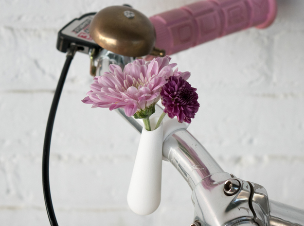 Bud Vase for your Bike in White Processed Versatile Plastic